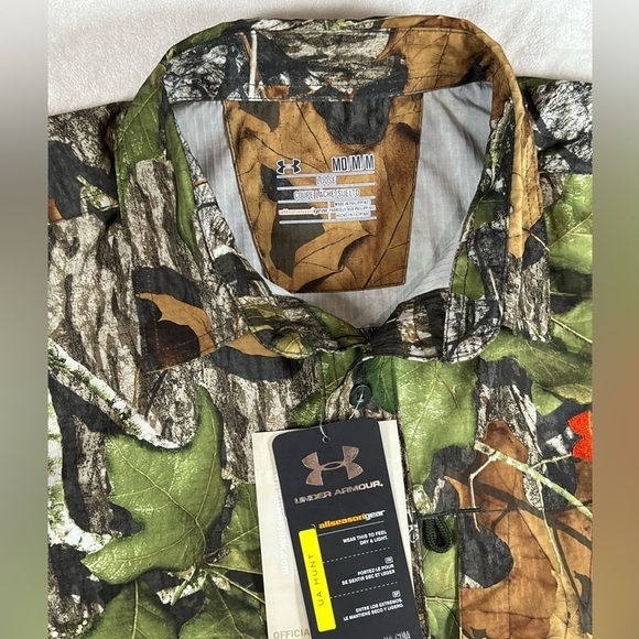NWT Under Armor Mossy Oak Medium UA Hunt Camo Performance Button Front Shirt - Picture 3 of 13